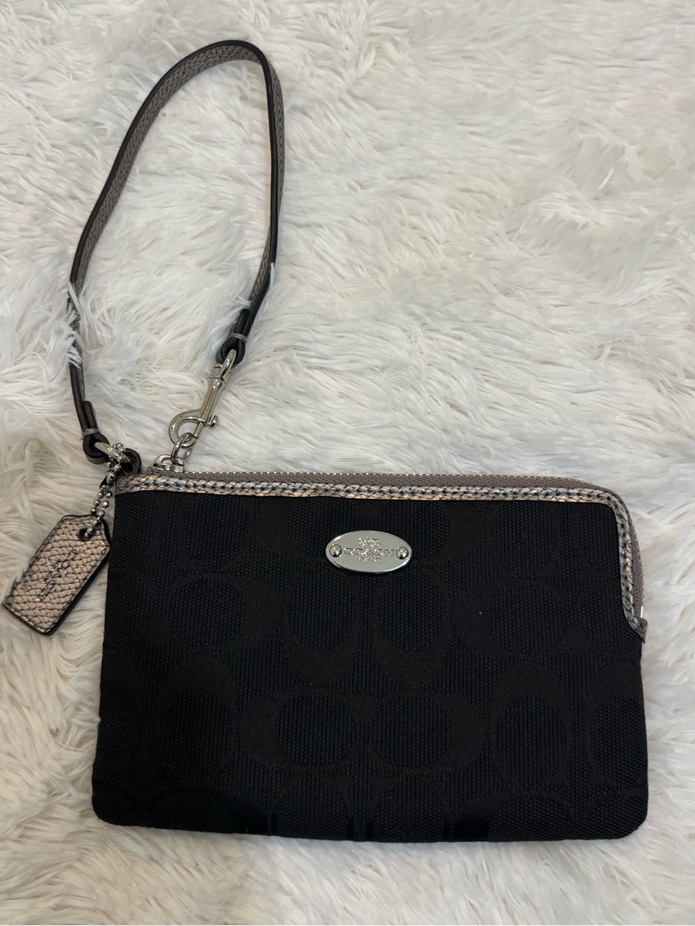 Coach Small Black Wristlet With Hangtag